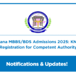Telangana MBBS/BDS Admissions 2025: KNRUHS Opens Registration for Competent Authority Quota