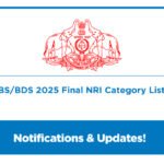 Kerala MBBS/BDS 2025 Final NRI Category List Published